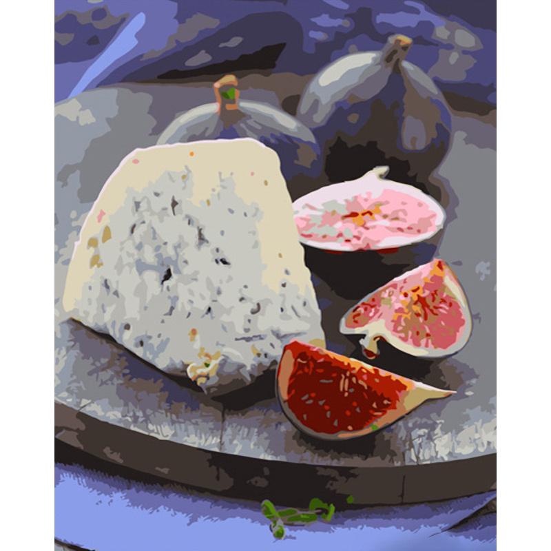 Картина по номерам Strateg Премиум Инжир с сыром 40х50 см (GS618)