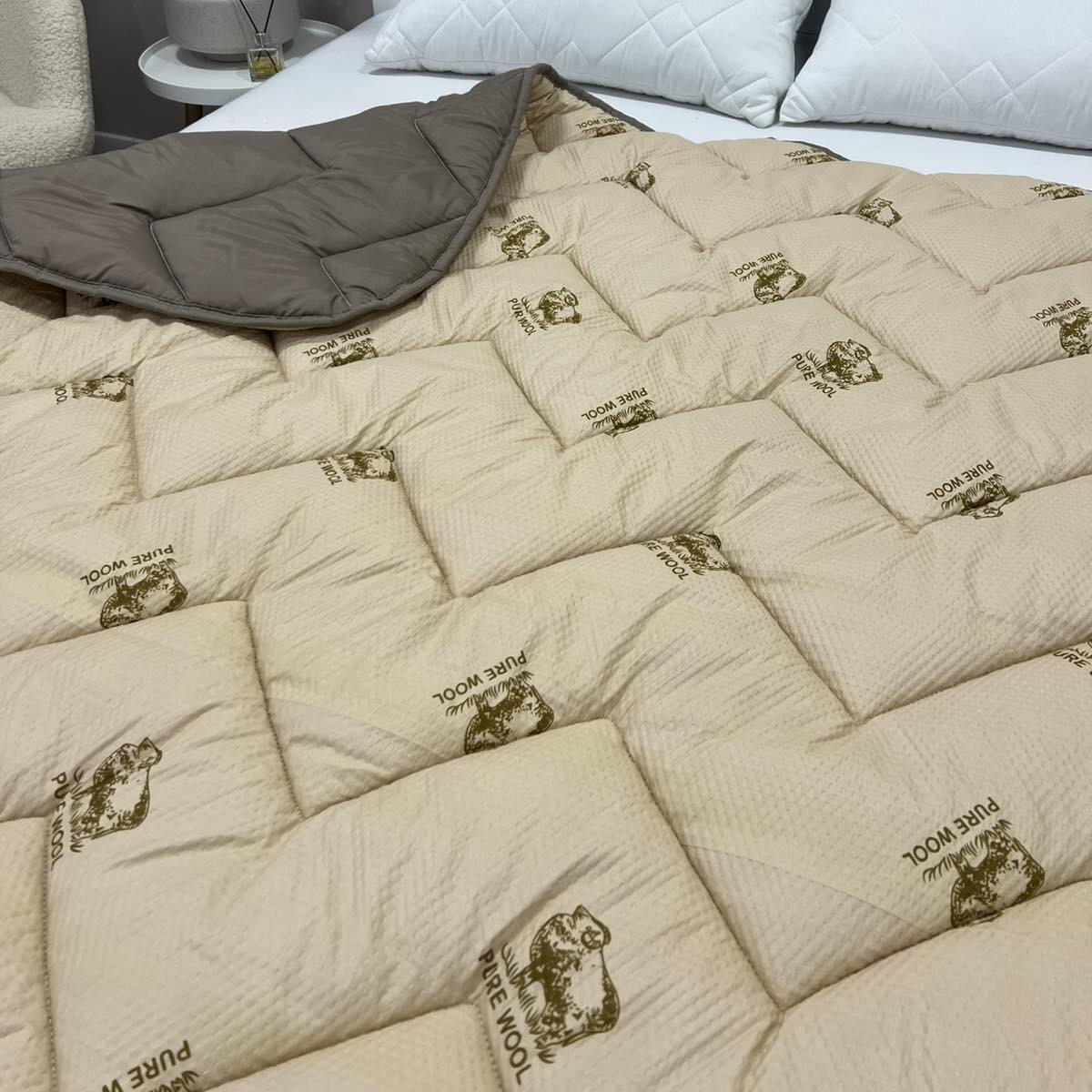 Одеяло всесезонное Pure Wool с искусственной шерстью двухстороннее 150x210 см Кофейный (29317523) - фото 2 Одеяло всесезонное Pure Wool с искусственной шерстью двухстороннее 150x210 см Кофейный (29317523) - фото 2