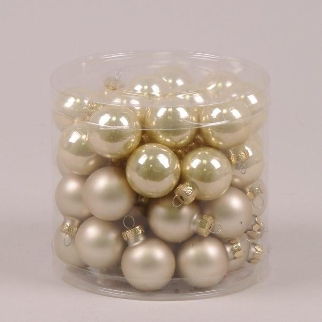 Набор стеклянных шариков на елку 3 см 45 шт. Золотой/Шампань (44543)