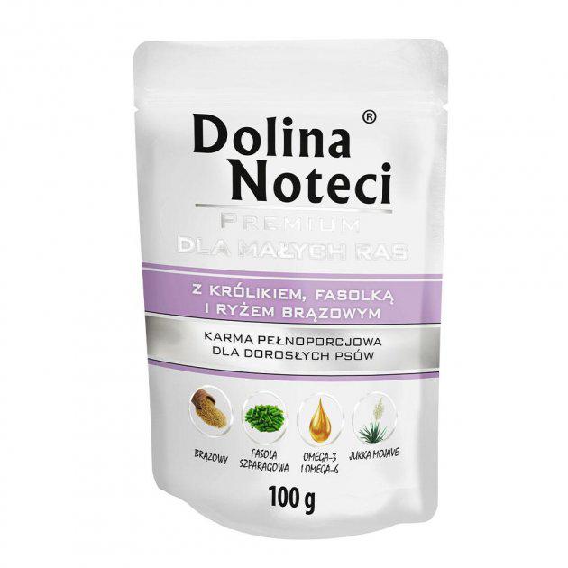 Корм влажный для собак Dolina Noteci Premium с кроликом/фасолью/корицей/рисом 100 г пауч (107975)