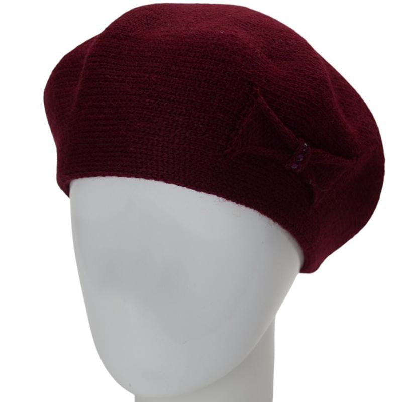 Берет женский Lirus КСЮША осенний двойной с узором сбоку one size Бордовый (282677) - фото 1 Берет женский Lirus КСЮША осенний двойной с узором сбоку one size Бордовый (282677) - фото 1