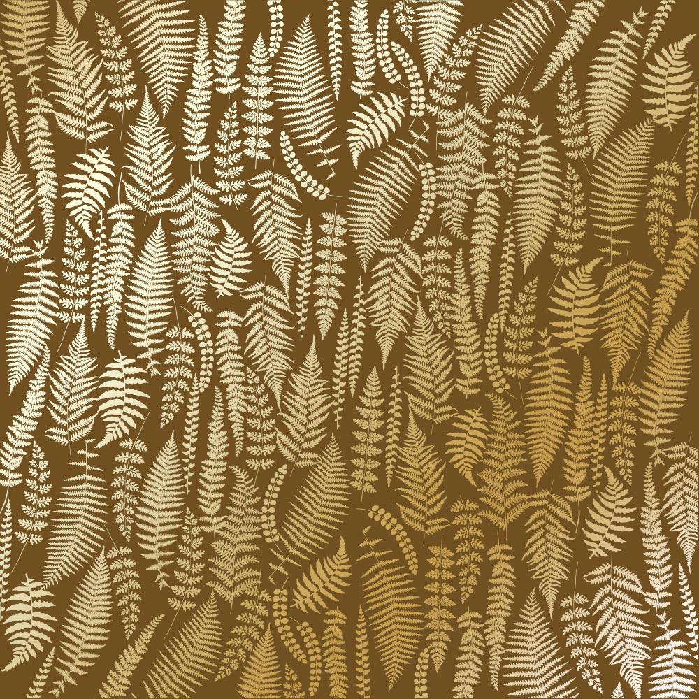 Лист бумаги односторонний Golden Fern с фольгированием 30,5х30,5 см Milk Chocolate
