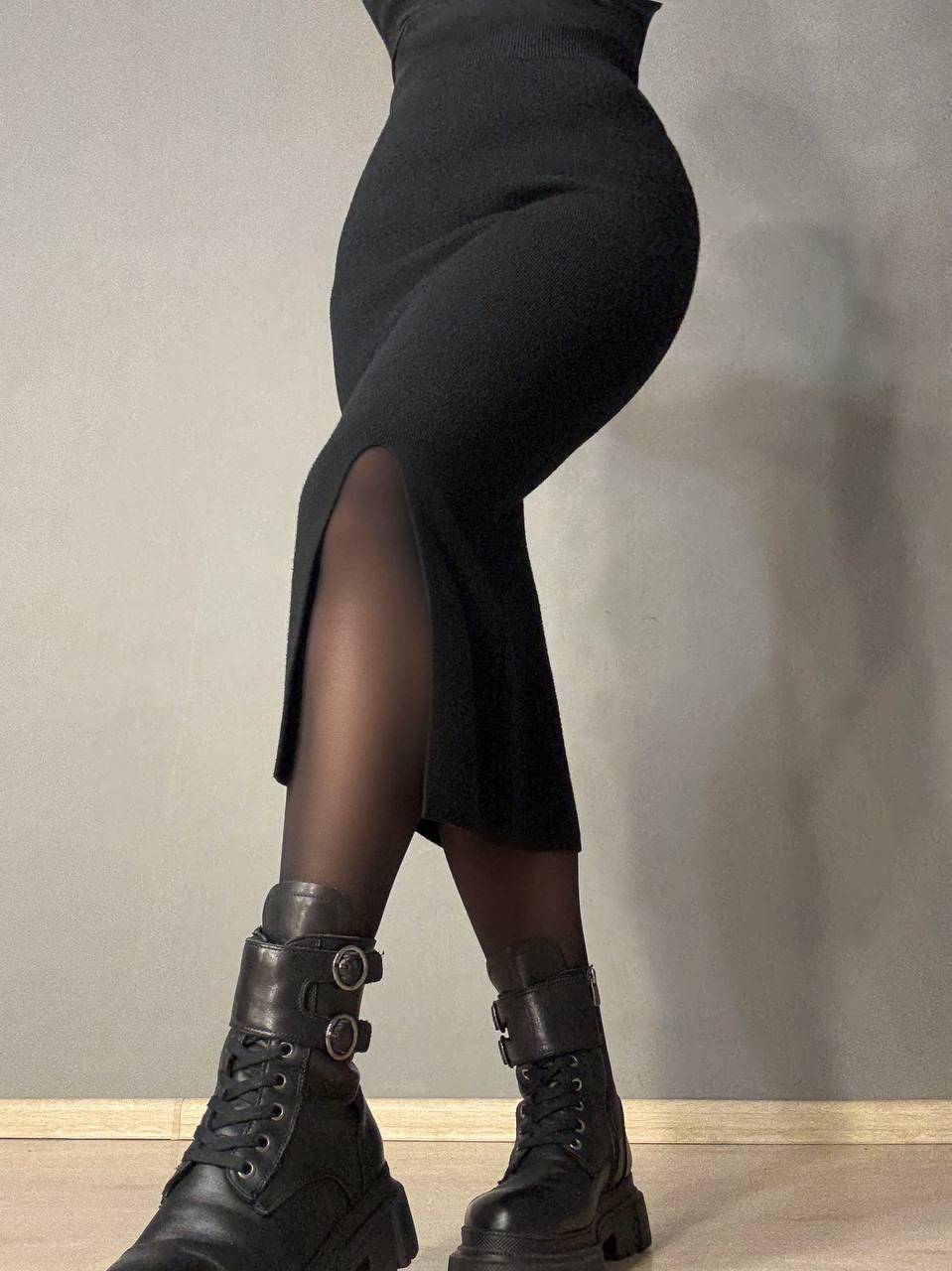 Спідниця жіноча MY FASHION 6808-80 в’язана з розрізом середня довжина One Size Чорний (5788) - фото 6 Спідниця жіноча MY FASHION 6808-80 в’язана з розрізом середня довжина One Size Чорний (5788) - фото 6