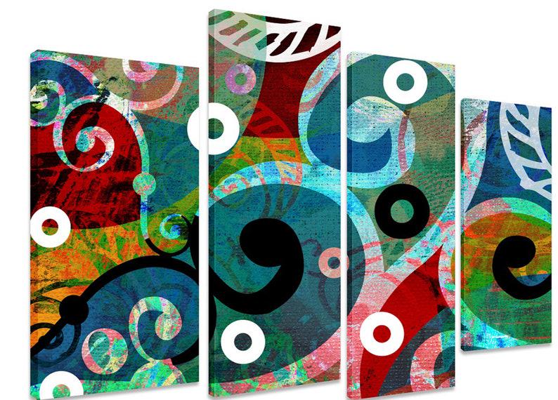 Модульна картина KIL Art Абстрактні завитки на холсті з чотирьох частин 129x90 см (M4_L_273)