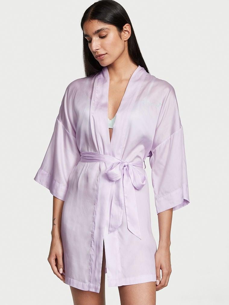 Халат атласний Victoria's Secret Short Robe короткий XS/S (2001474327)