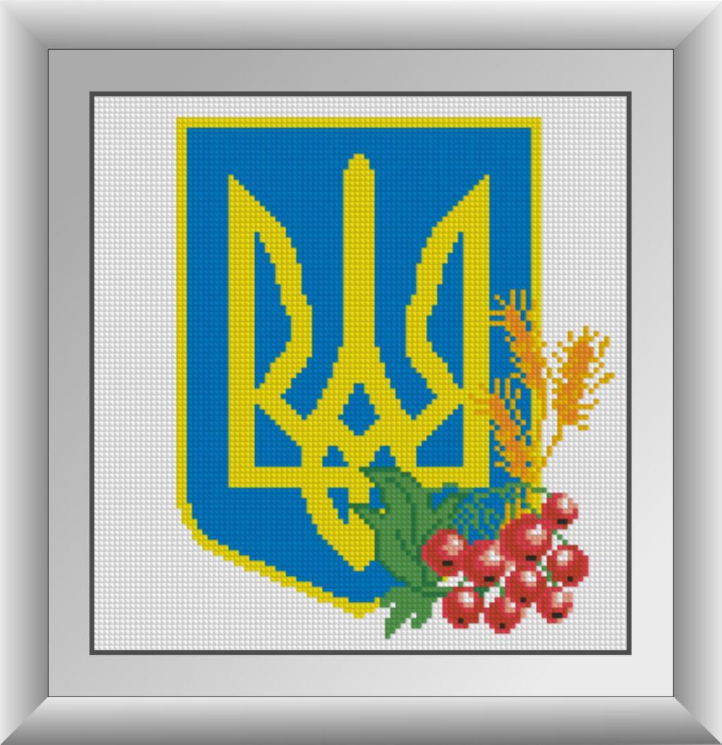Алмазная мозаика Dream Art Герб Украины 25,5х26,5 см (DA.30084)