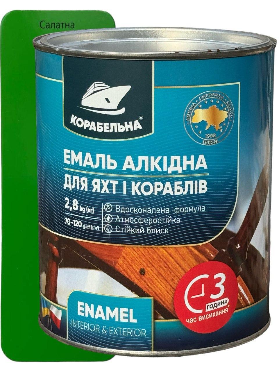 Емаль алкідна КОРАБЕЛЬНА ПФ-115 2,8 кг Салатовий (358274391)