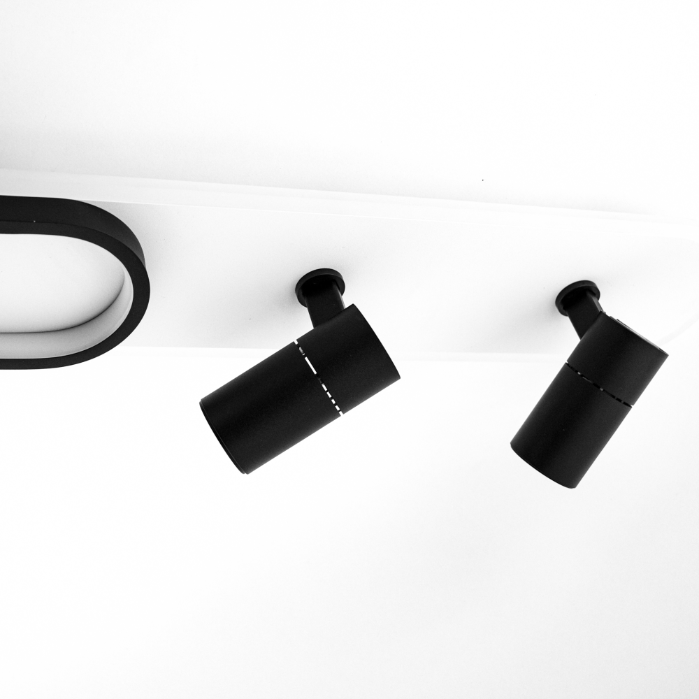 Люстра світлодіодна ESLLSE EDINBURGH 2LR з пультом 70/4 Вт 1000x130 мм Чорно-білий (10213) - фото 6