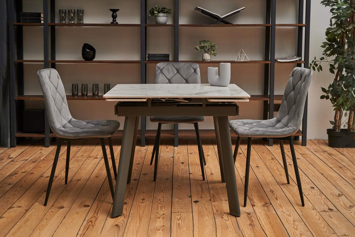 Стіл обідній розсувний Ветро 900-1400x750x750 мм Каса вайт/Сірий (TМ-80) - фото 8 Стіл обідній розсувний Ветро 900-1400x750x750 мм Каса вайт/Сірий (TМ-80) - фото 8