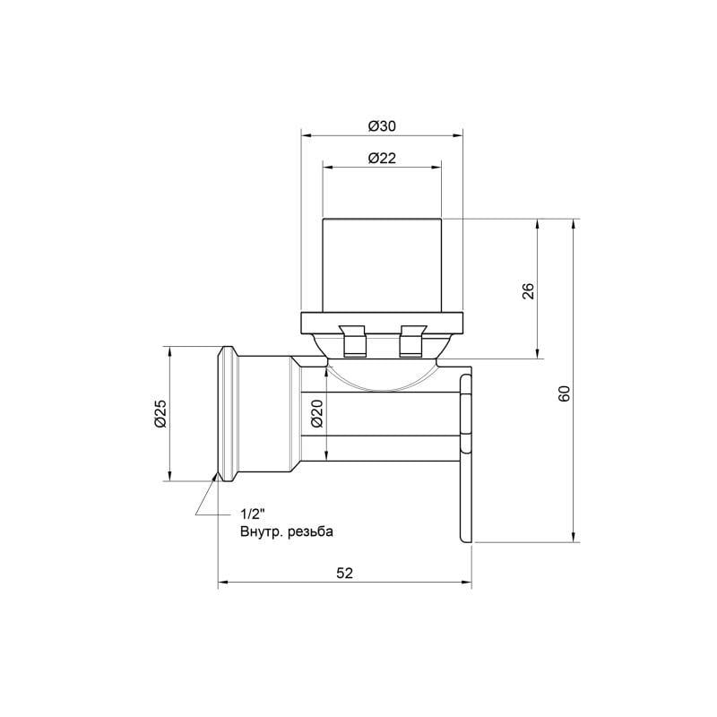 Кутник прес настінний ICMA №410 16 мм х 1/2" ВР (FRRS00009780) - фото 2