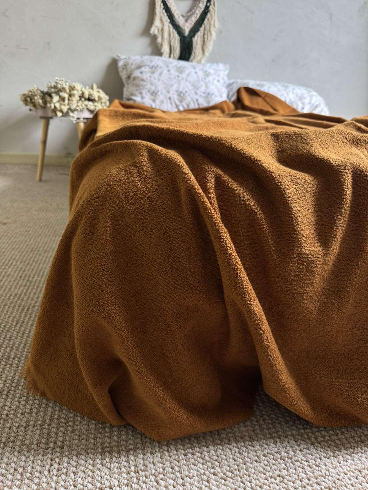 Простынь-покрывало махровое ZEINTEX MADEIRA охры хлопковое 150х220 см (26989505) - фото 1 Простынь-покрывало махровое ZEINTEX MADEIRA охры хлопковое 150х220 см (26989505) - фото 1