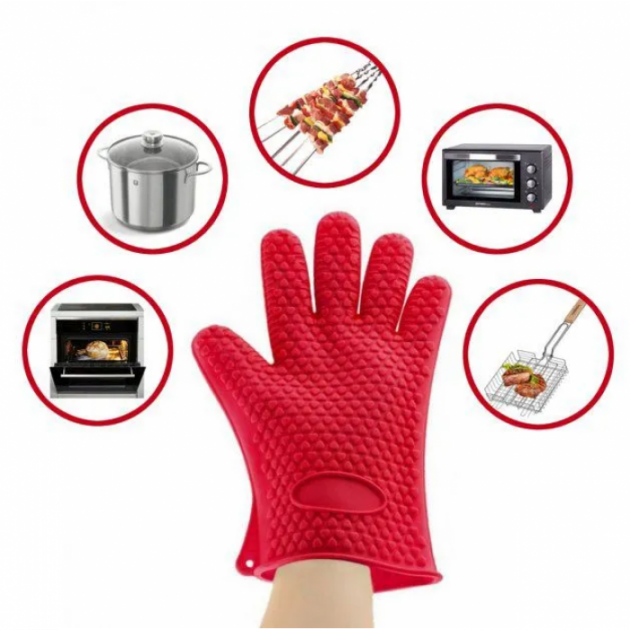 Перчатки-прихватки жаропрочные Antiscald Gloves из силикона - фото 2