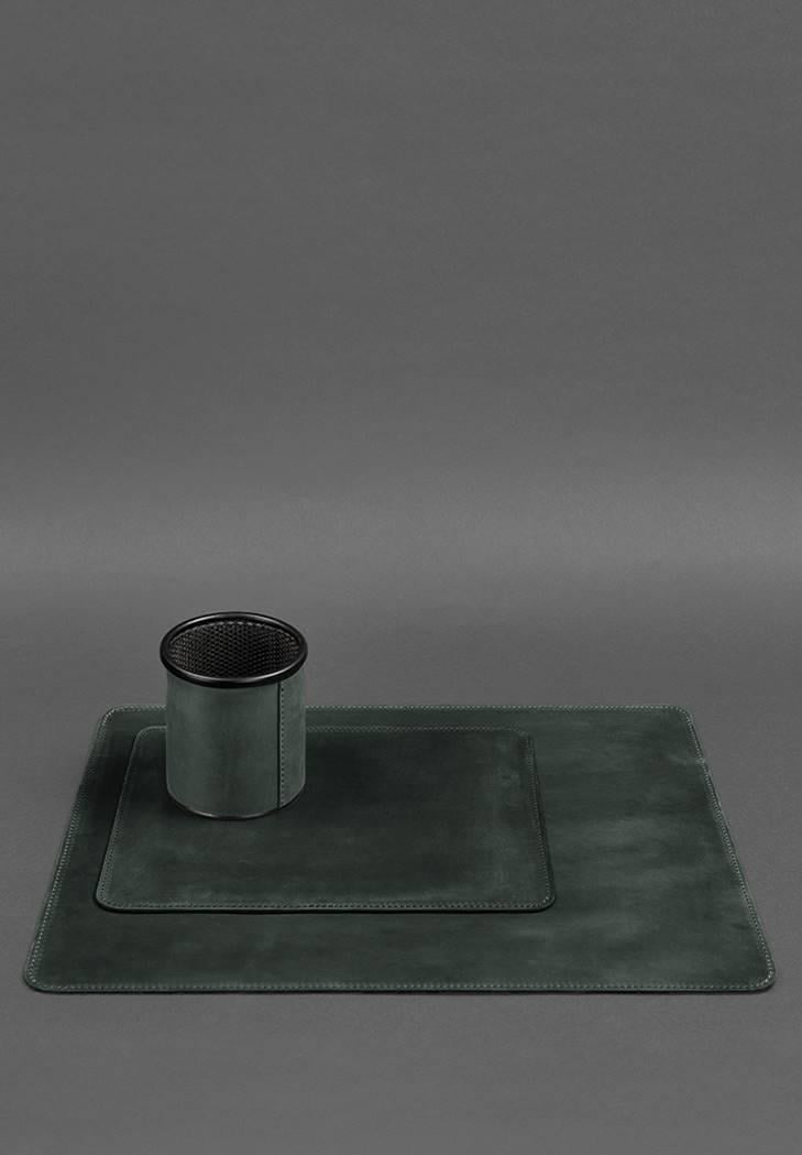Набор для рабочего стола из натуральной кожи 1.0 Crazy Horse Зеленый (A-027507) - фото 3 Набор для рабочего стола из натуральной кожи 1.0 Crazy Horse Зеленый (A-027507) - фото 3