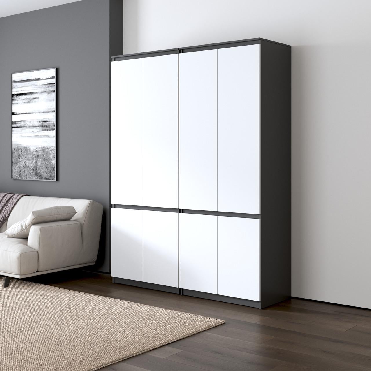 Мебельный комплект для одежды Вайс R10/R24 1604х500х2110 мм Антрацит-Белый фасад (30853751)