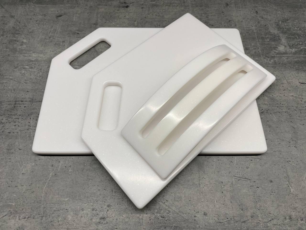 Набор досок кухонных Silver White из искусственного акрилового камня на подставке 2 шт. (199) - фото 3 Набор досок кухонных Silver White из искусственного акрилового камня на подставке 2 шт. (199) - фото 3