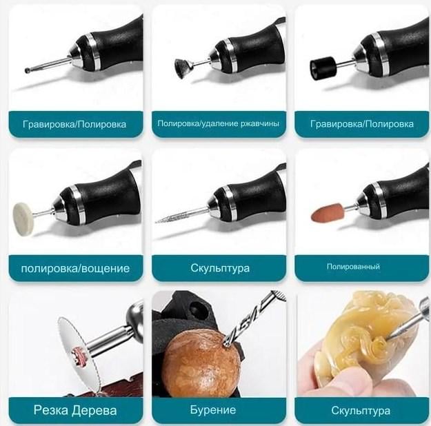 Гравер бездротовий JangKlife Е108 USB 15000 об/хв/56 аксесуарів/міні дрімель/фрезер по дереву/дриль (1543) - фото 2 Гравер бездротовий JangKlife Е108 USB 15000 об/хв/56 аксесуарів/міні дрімель/фрезер по дереву/дриль (1543) - фото 2