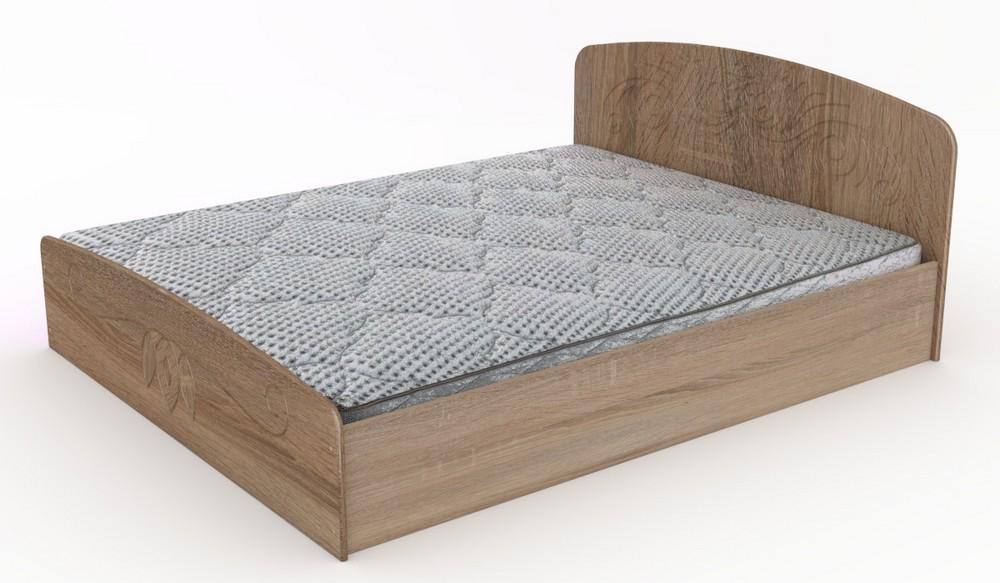 Двуспальная кровать Компанит Нежность-160 МДФ дуб Сонома