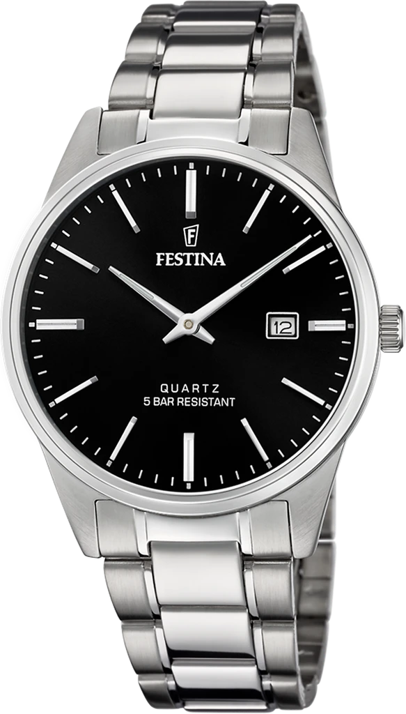 Наручные часы мужские Festina F20511/4 Classics со стальным корпусом WR 50 м и черным циферблатом