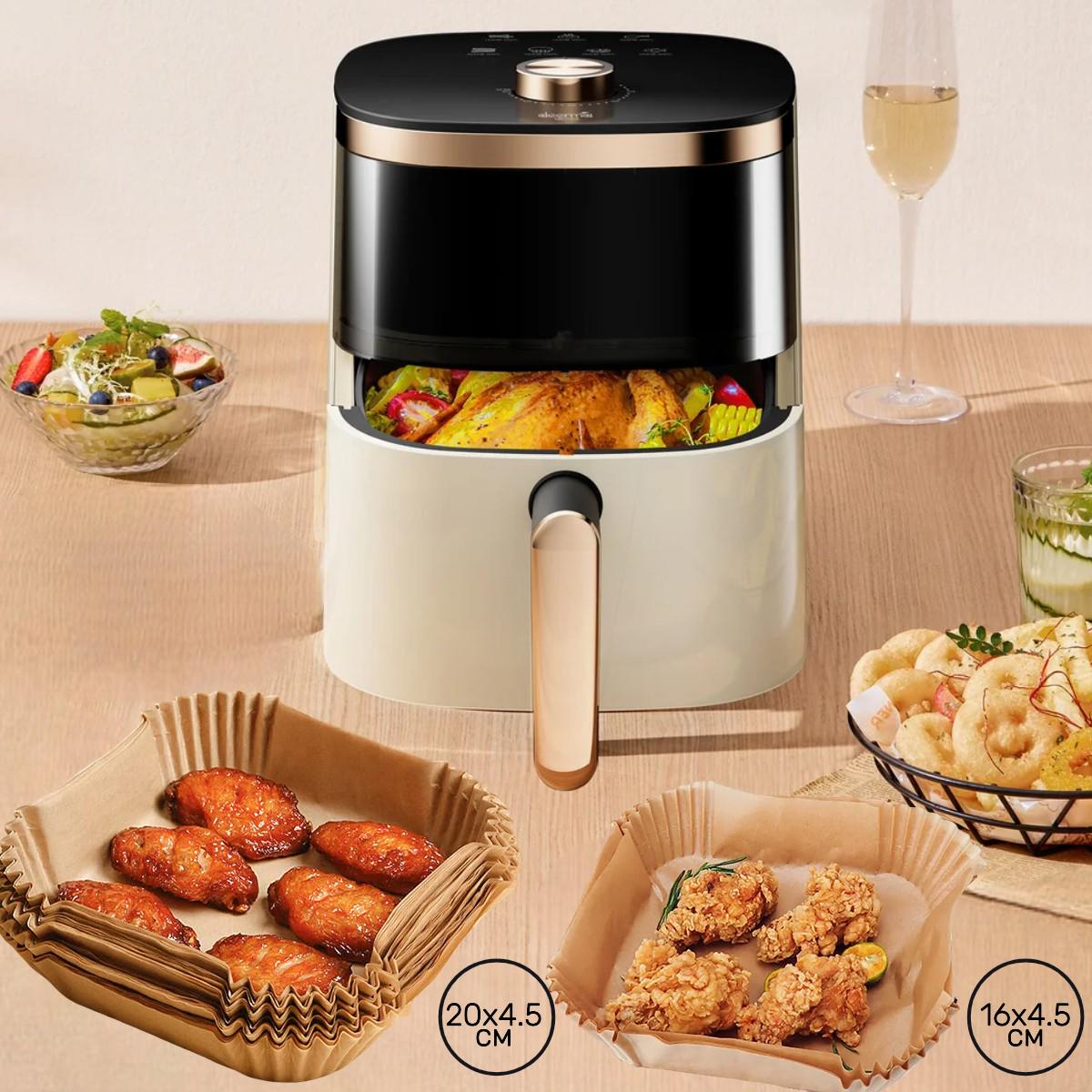 Набір пергаментних форм для аерогрилю та мультипечі Kraft квадратні 100 шт. 16х4,5/20х4,5 см - фото 2