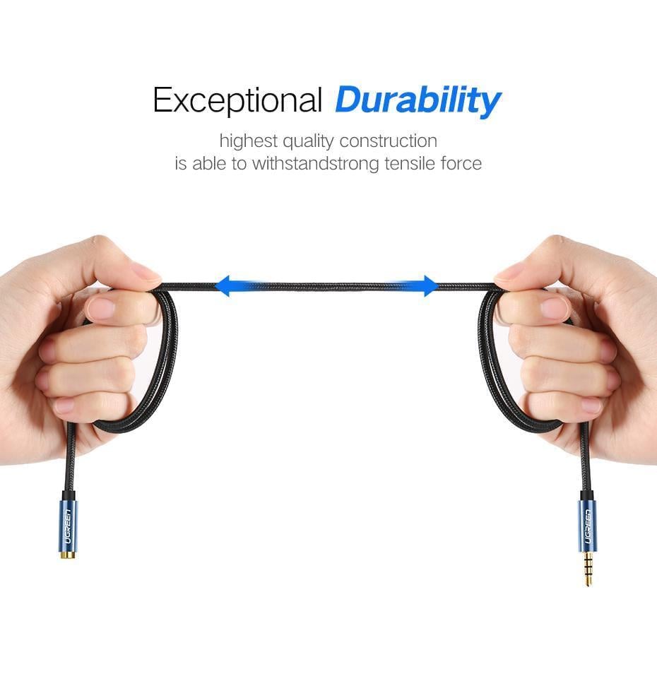 Кабель с поддержкой микрофона UGREEN 3.5 мм minijack-3.5 мм minijack стерео AUX 4-пиновый TRRS 2 м Черный (40675) - фото 11