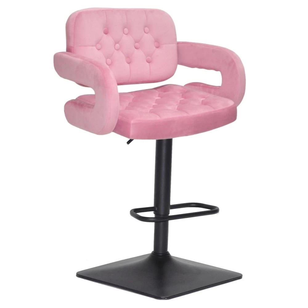 Барный стул FANCY SQUARE BLACK 1025 бархат Фрез (900524)