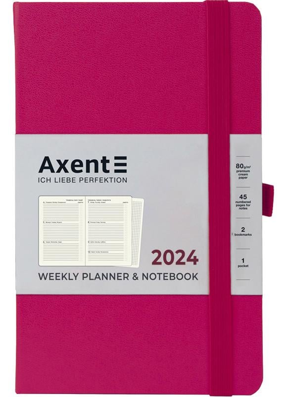 Еженедельник AXENT 2024 Partner Strong 125x195 Малиновый (8505-24-50-A)
