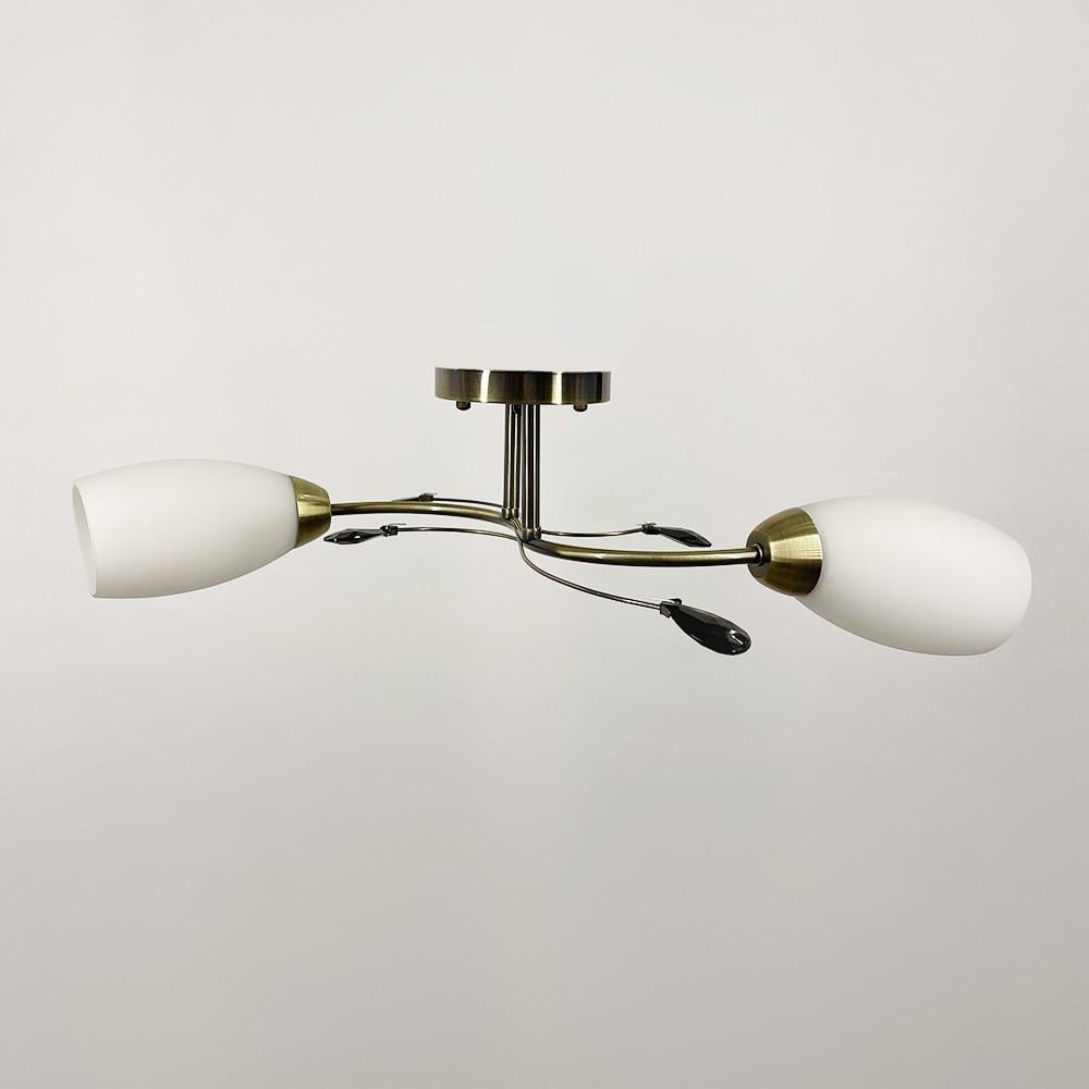 Люстра на 2 білих плафони у квіткових мотивах (91062/2) - фото 3 Люстра на 2 білих плафони у квіткових мотивах (91062/2) - фото 3