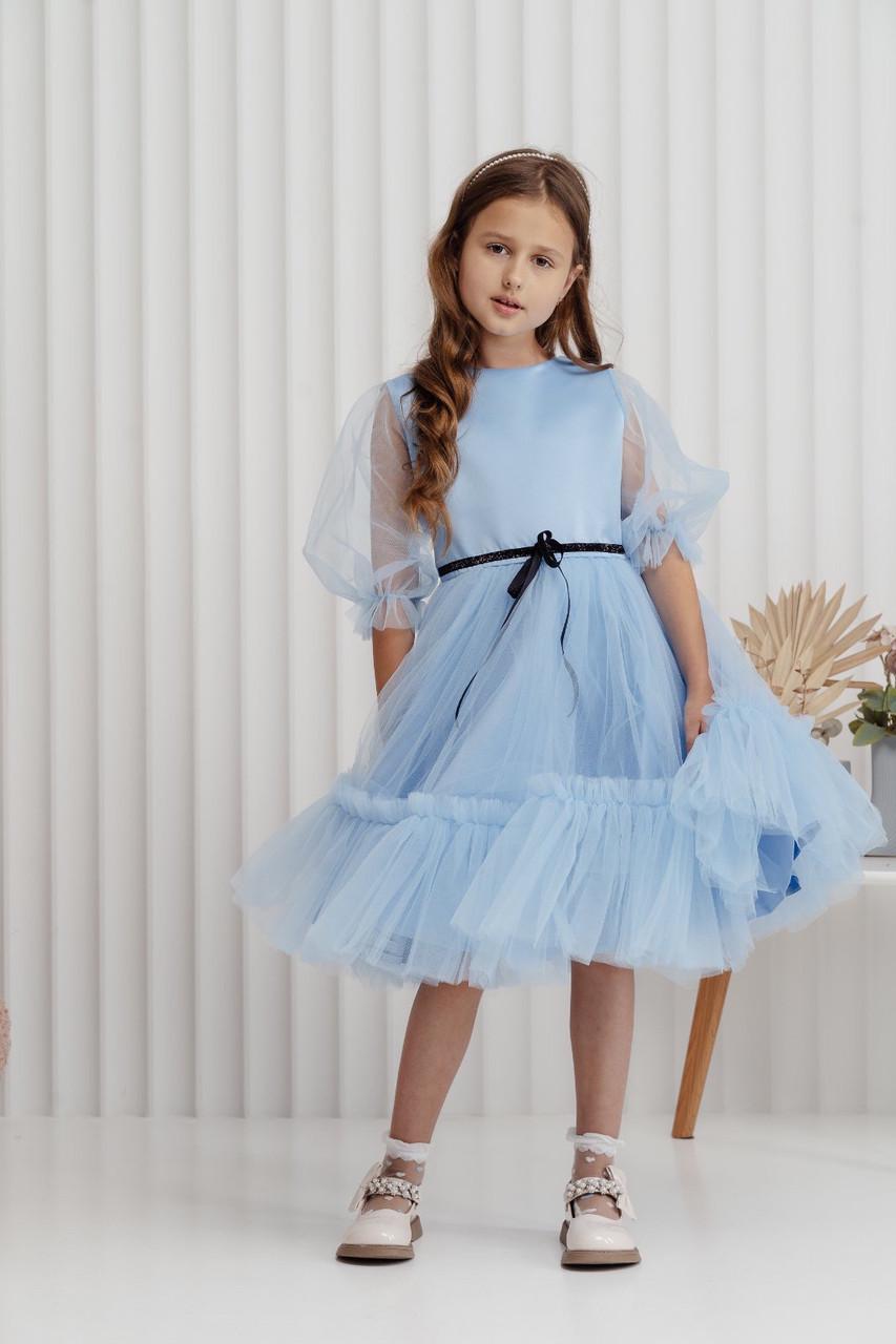 Платье праздничное для девочки 116 см Голубой (2229153737) - фото 1 Платье праздничное для девочки 116 см Голубой (2229153737) - фото 1