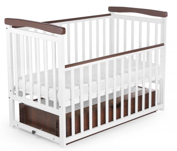 Ліжечко трансформер дитяче Bimbi з ящиком Білий з горіхом - фото 2 Ліжечко трансформер дитяче Bimbi з ящиком Білий з горіхом - фото 2