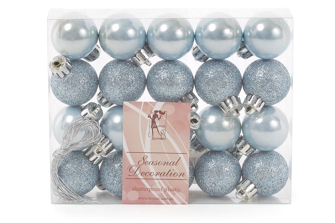 Набір ялинкових куль 20 шт. 3 см Блакитний (147-270)