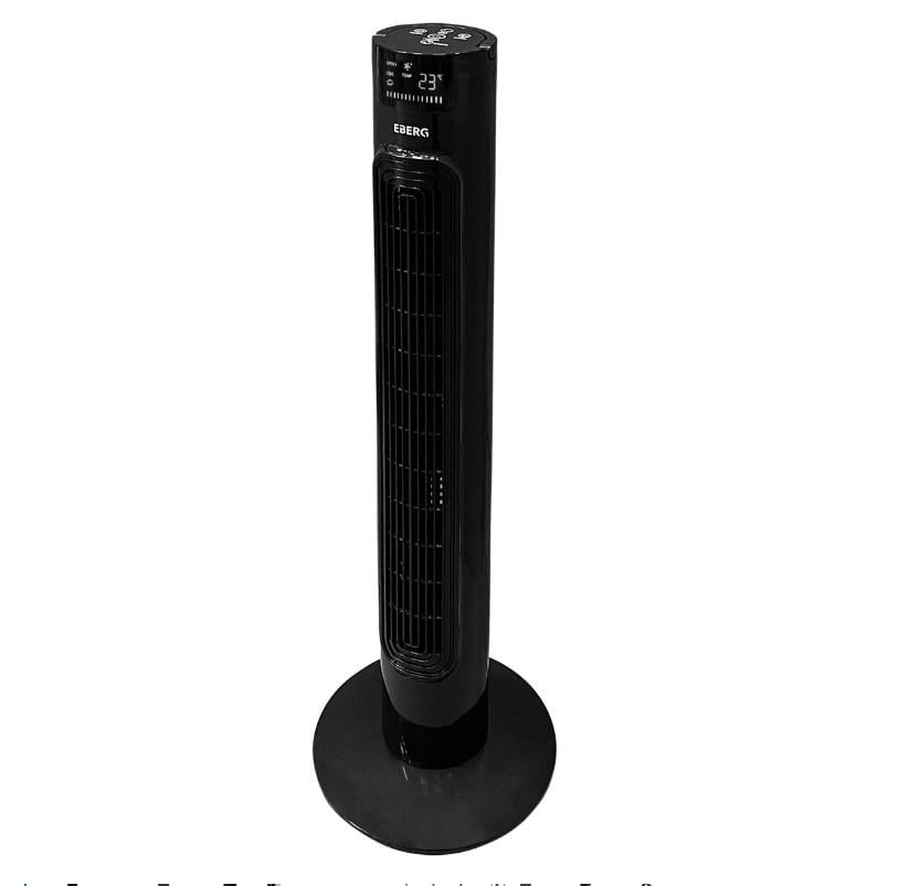 Колонный вентилятор с дистанционным управлением EBERG напольный LED Черный (AIRO 85)