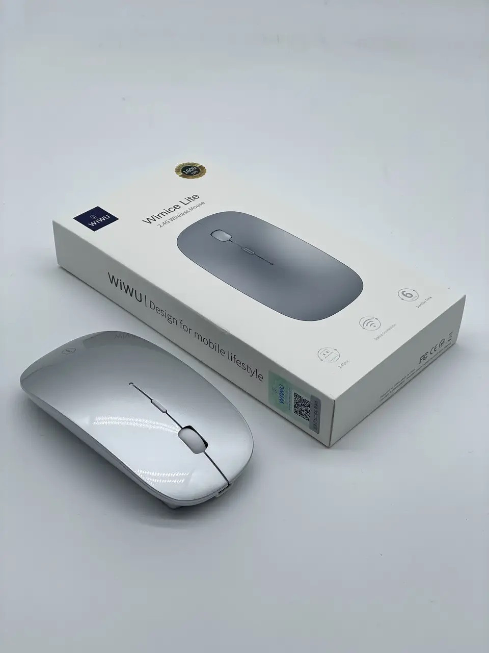Мышка компьютерная беспроводная WiWU Wimic Lite WM102 2.4G wireless mouse Silver (13785453) - фото 3 Мышка компьютерная беспроводная WiWU Wimic Lite WM102 2.4G wireless mouse Silver (13785453) - фото 3
