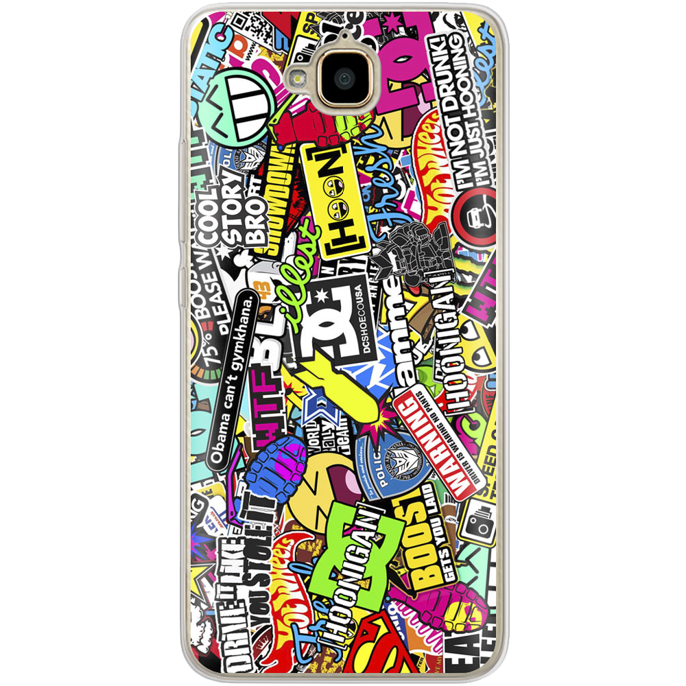 Чохол Boxface Huawei Y6 Pro Multicolored Inscriptions Прозорий силікон (25518-up880-25518)