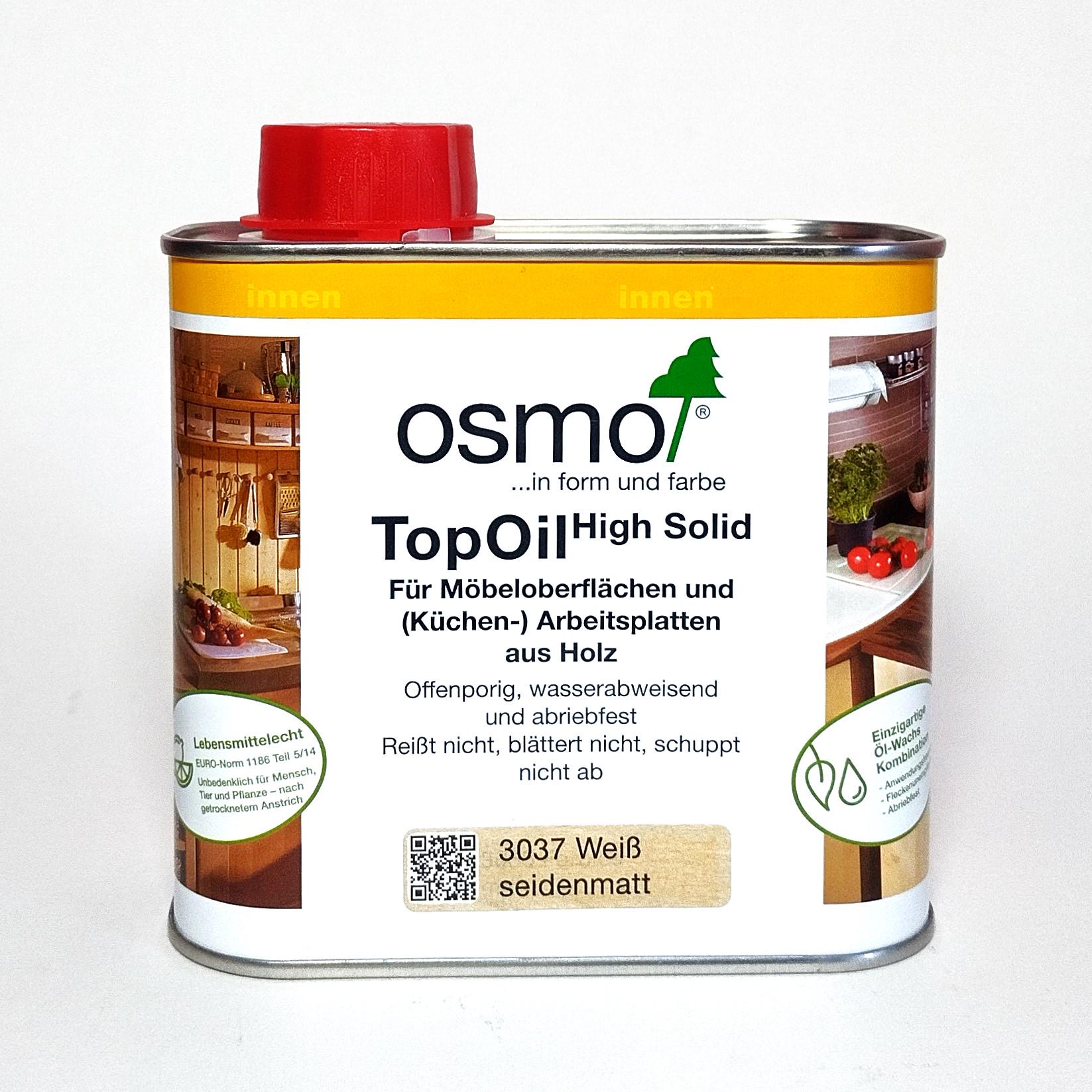 Масло с твердым воском Osmo TopOil для деревянных столешниц и мебели 0,5 л Белый (3037)