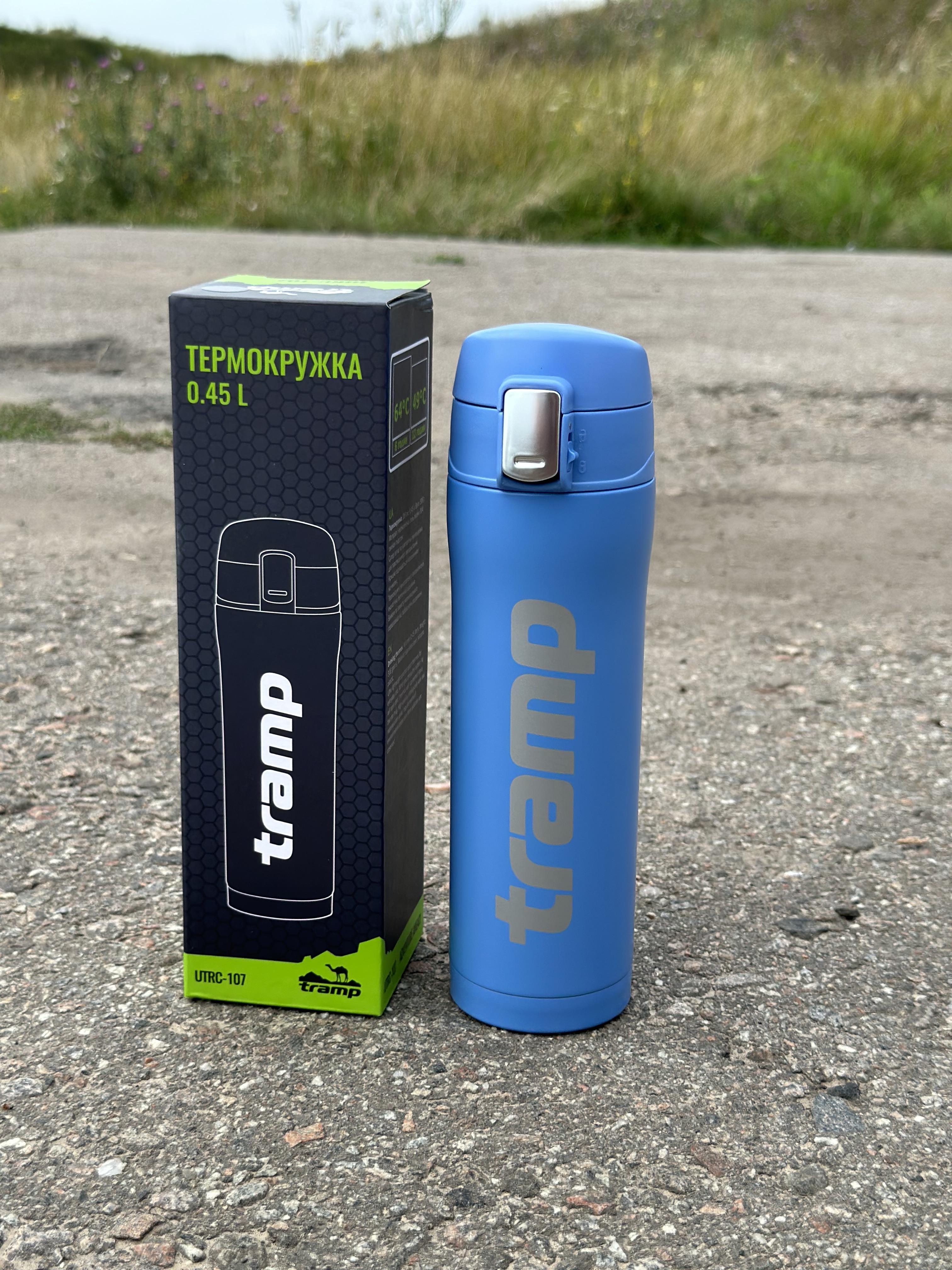 Термокружка Tramp держит 12 ч. 0,45 л (UTRC-107-sky-blue) - фото 2