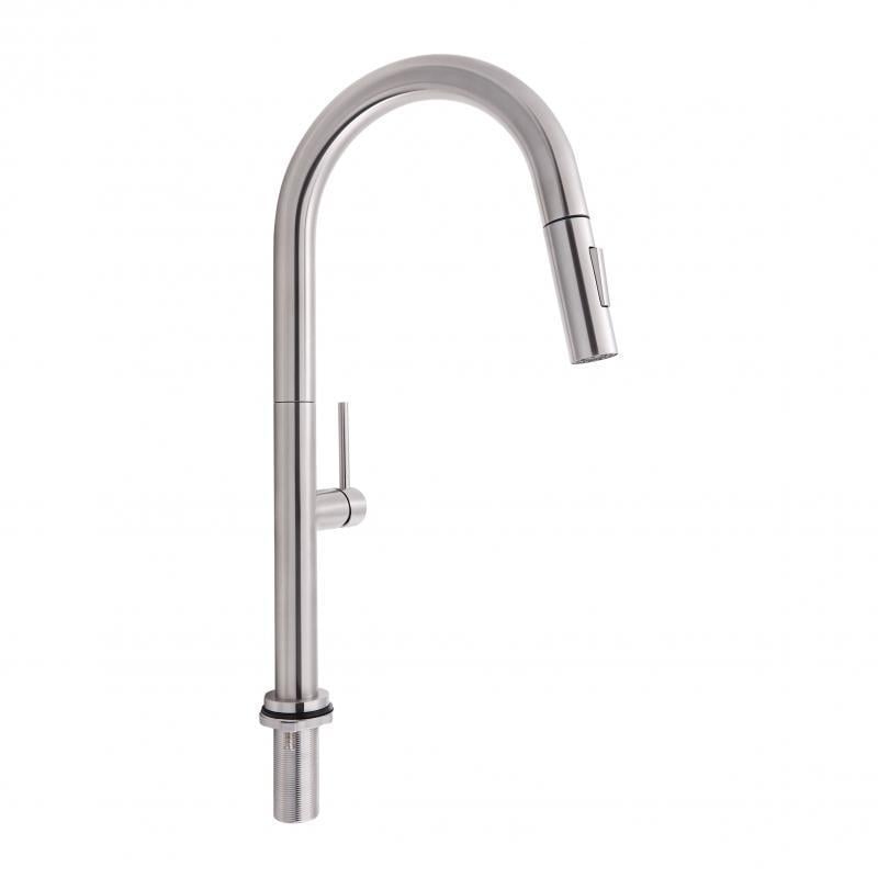 Змішувач для кухні з висувним виливом Qtap Lenicka QTLEN9138103UN Brushed Nickel PVD (SD00042264)
