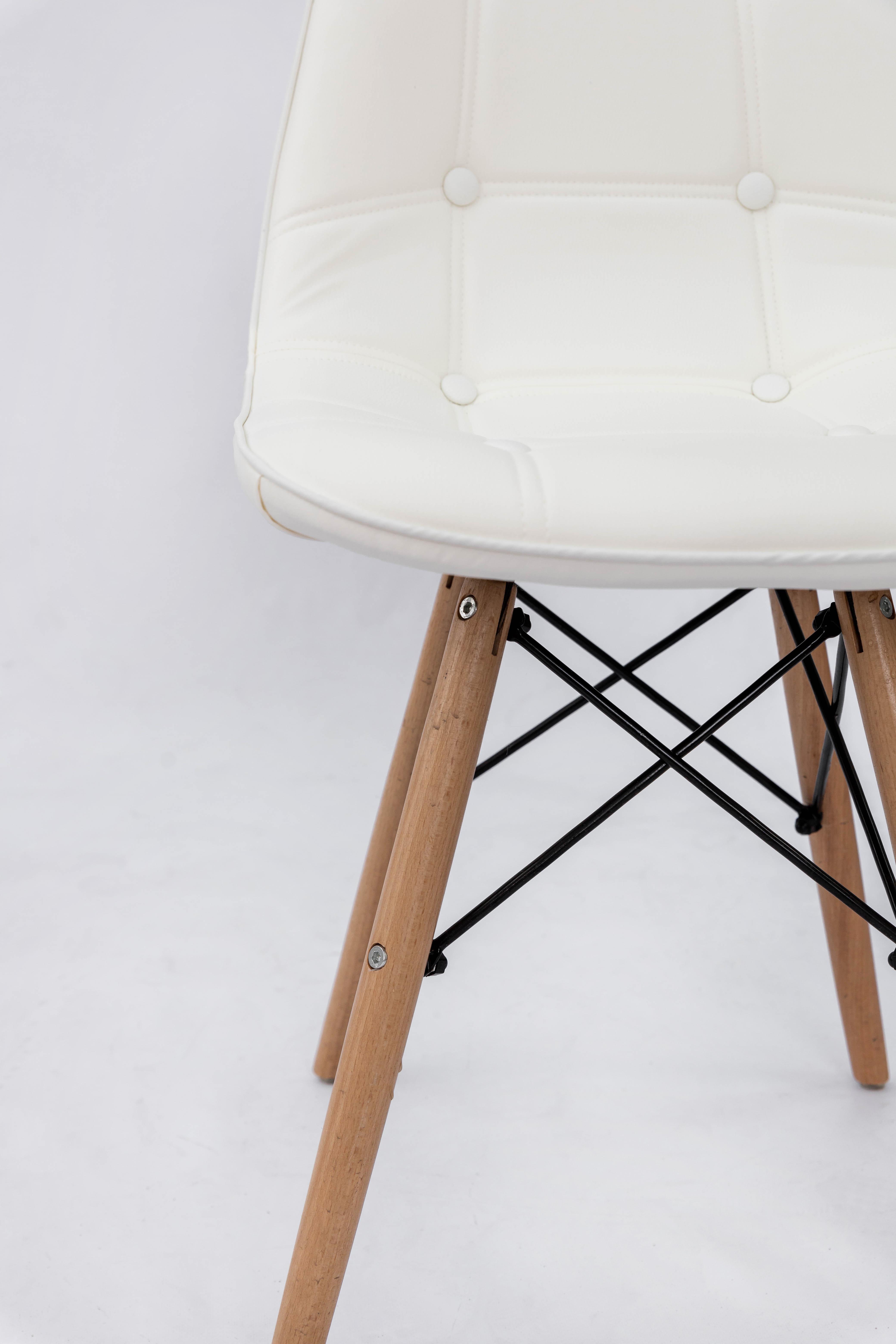 Стілець для кухні та вітальні Джастін Justin шкірзам 460х840х500 мм Білий (GAА0050649) - фото 5