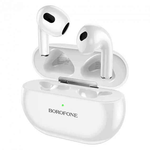 Наушники Bluetooth BOROFONE Sound rhyme true wireless BT headset BW09 |BT5.1, 4h, 30/300mAh, Siri| white