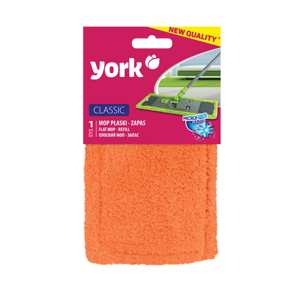 Запаска-МОП для швабри York Classic з мікрофібри Помаранчевий Запаска-МОП для швабри York Classic з мікрофібри Помаранчевий