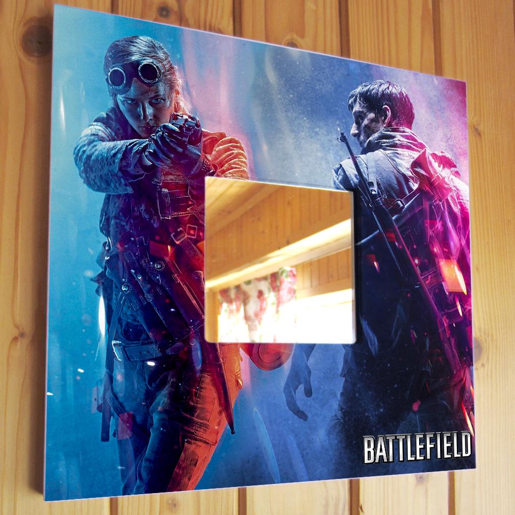 Зеркало настенное декоративное Игра Battlefield V 260х260 мм (M04683)