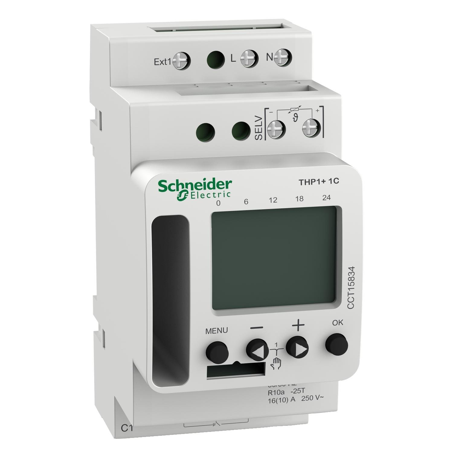 Терморегулятор Schneider Electric Acti9 THP1 10А 230V 1 канал с диспеем (CCT15834)