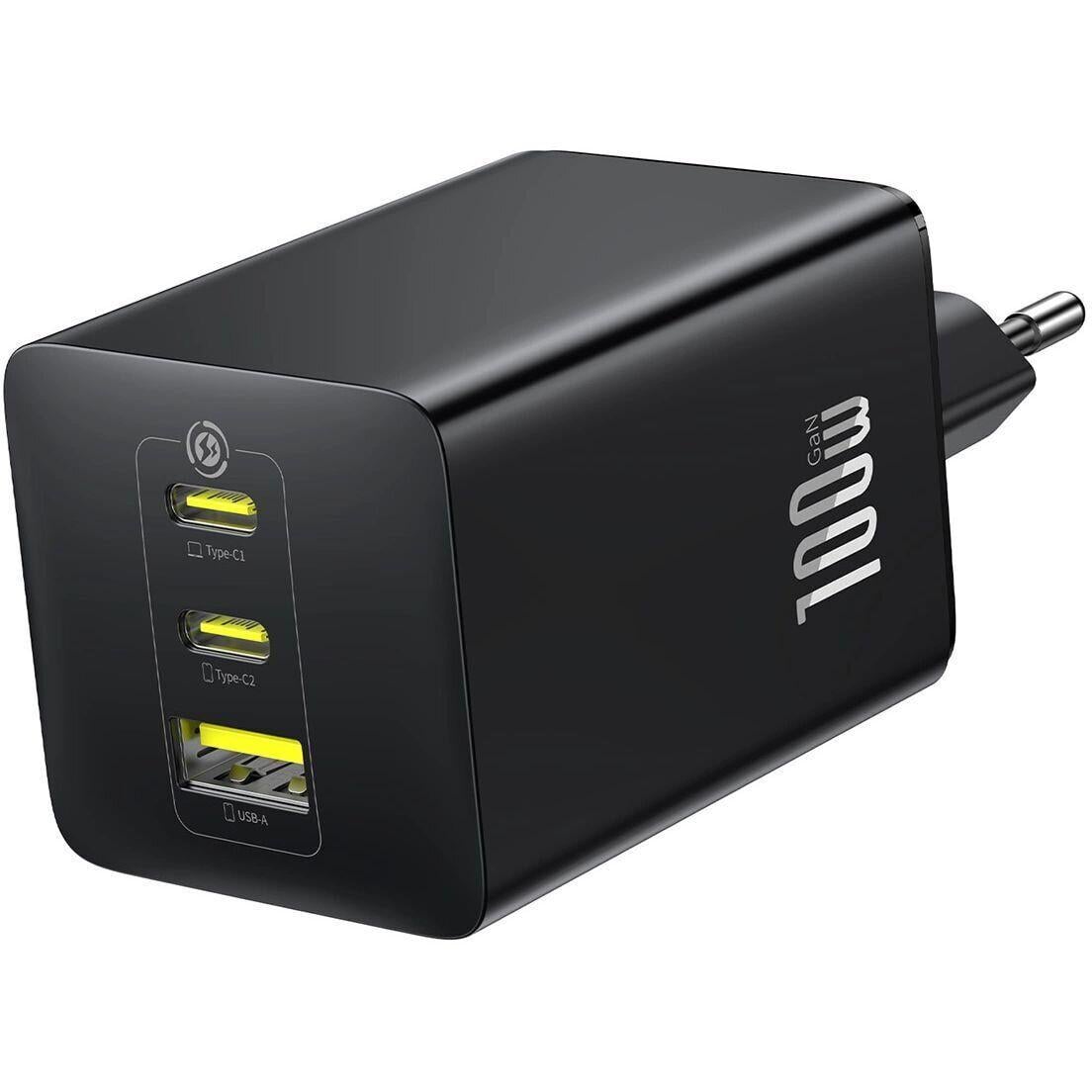 Зарядное устройство сетевое BASEUS EnerFill FE11 Fast Charger 2Type-C/USB 100W P10182102123-00 Black