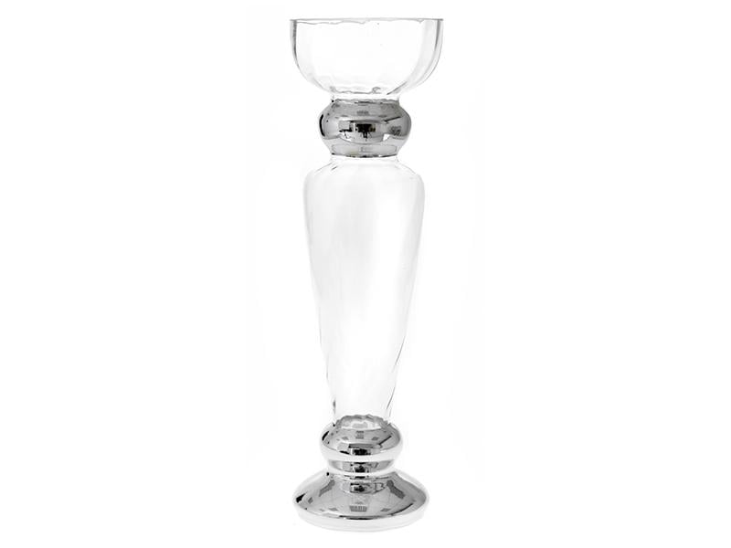 Настольная стеклянная ваза Light House Факел 49 см Прозрачный/Хром