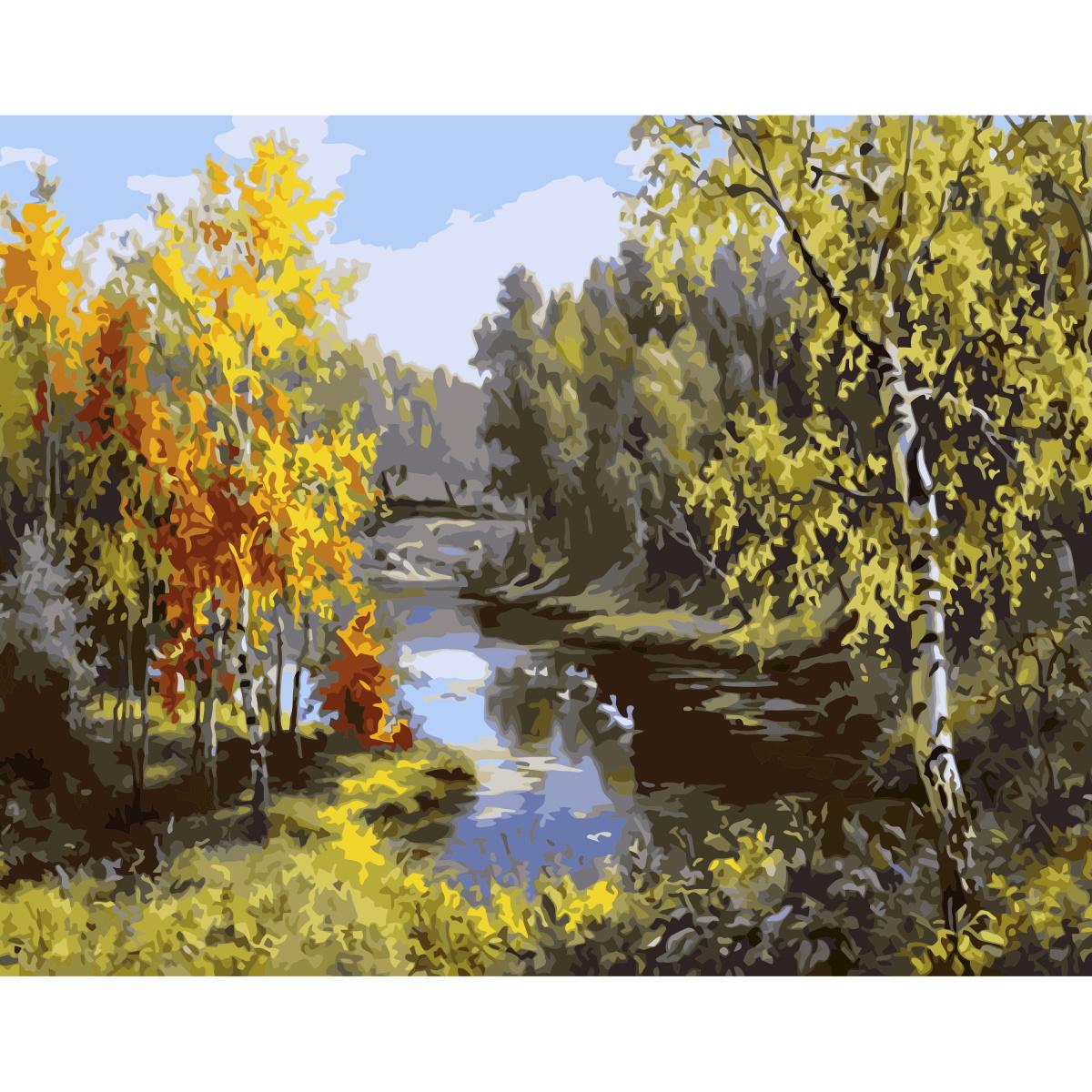 Картина по номерам Strateg Река и гуси 40x50 см (VA-1568)