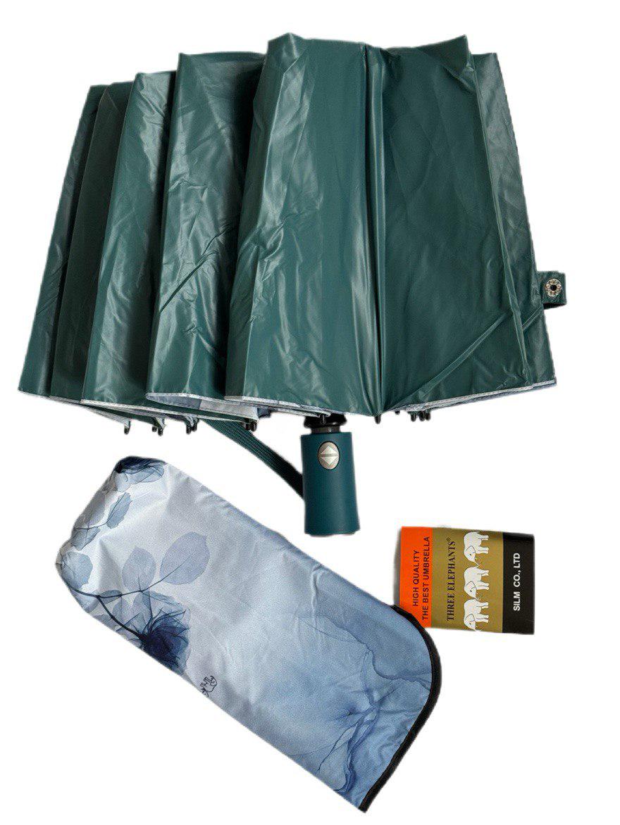 Парасолька-автомат жіноча Три Слона з квітами та однотонним куполом 16 спиць антивітер Синьо-зелений (7569/3) - фото 3 Парасолька-автомат жіноча Три Слона з квітами та однотонним куполом 16 спиць антивітер Синьо-зелений (7569/3) - фото 3