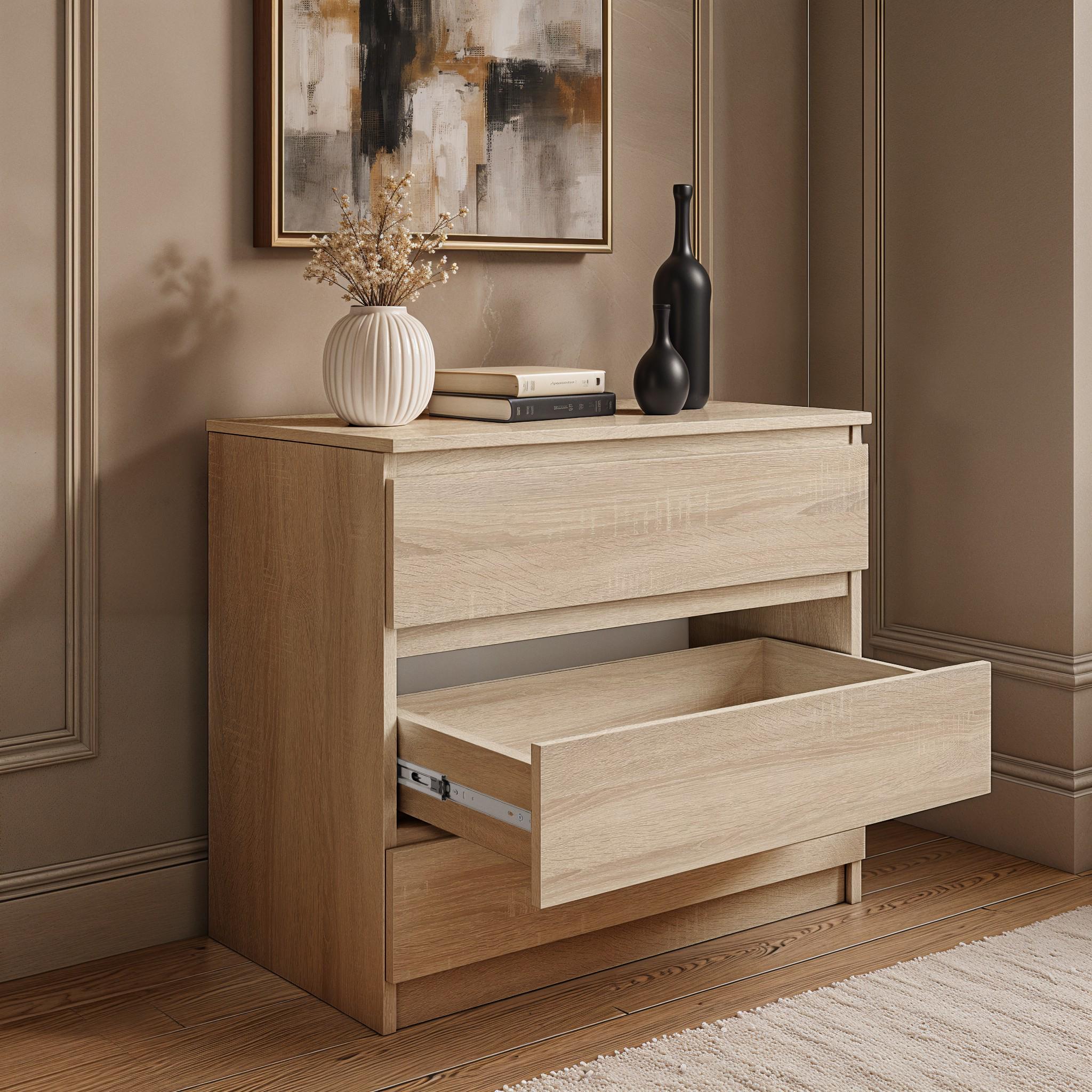 Комод на 3 ящика без ручек FT-214 800х400х755 мм Дуб сонома - фото 3