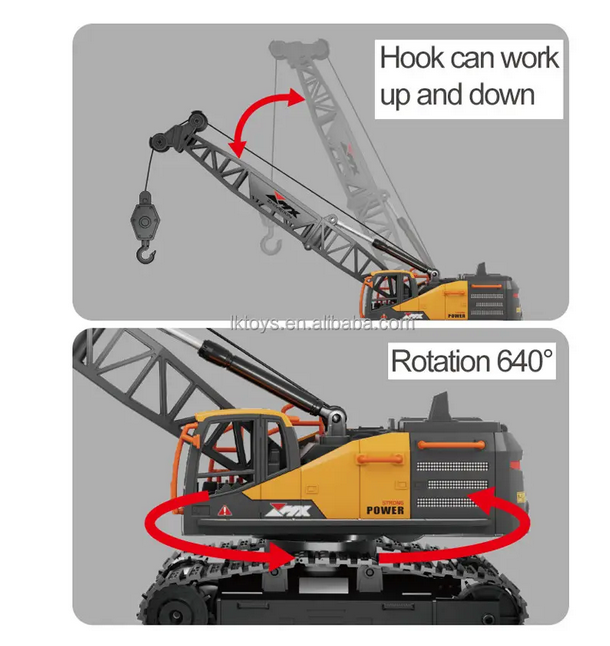 Кран гусеничний підіймальний на радіокеруванні з керованою стрілою й підсвічуванням - фото 8 Кран гусеничний підіймальний на радіокеруванні з керованою стрілою й підсвічуванням - фото 8