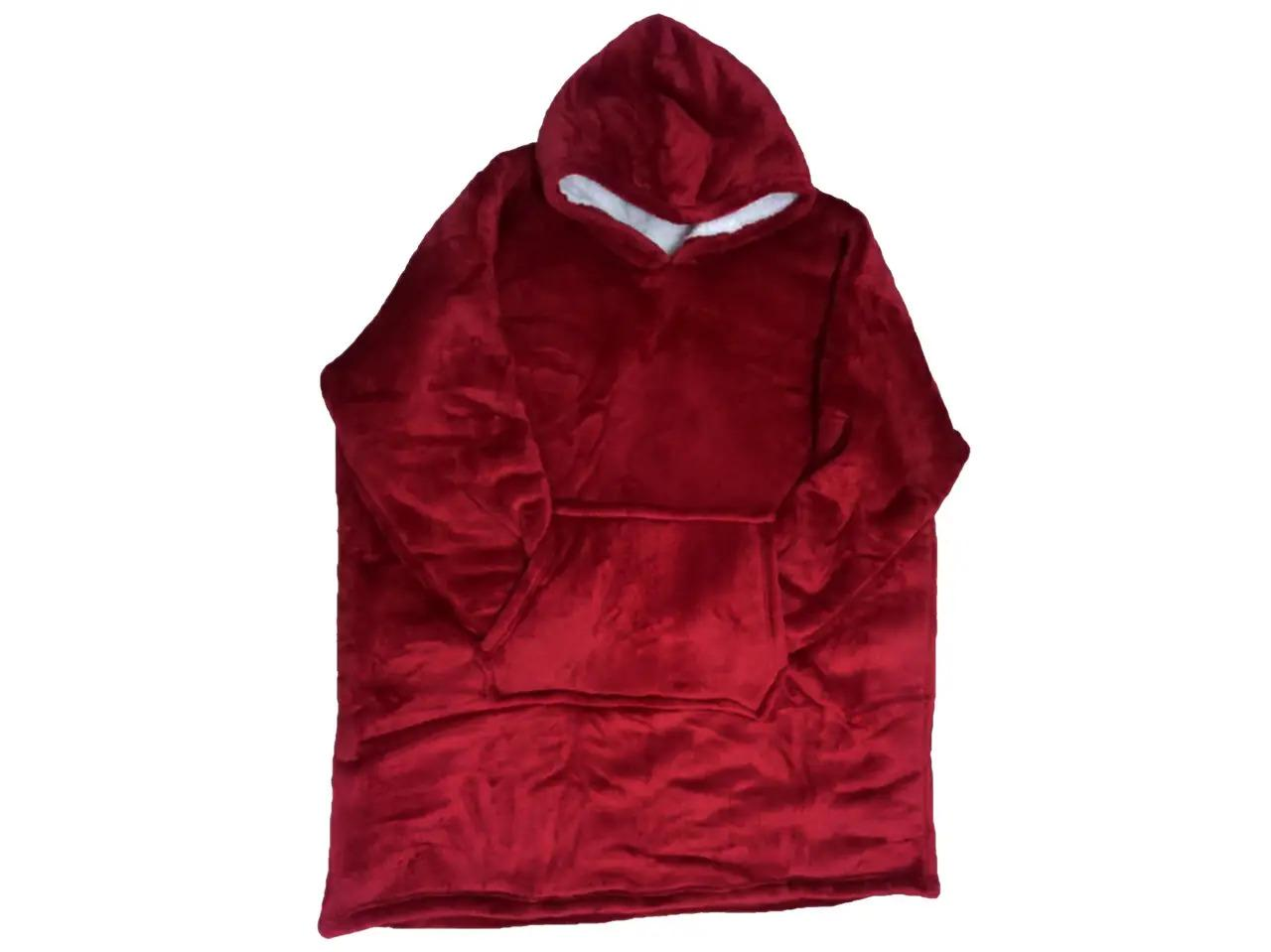 Плед толстовка Huggle Hoodie one size Бордовий (13439163)