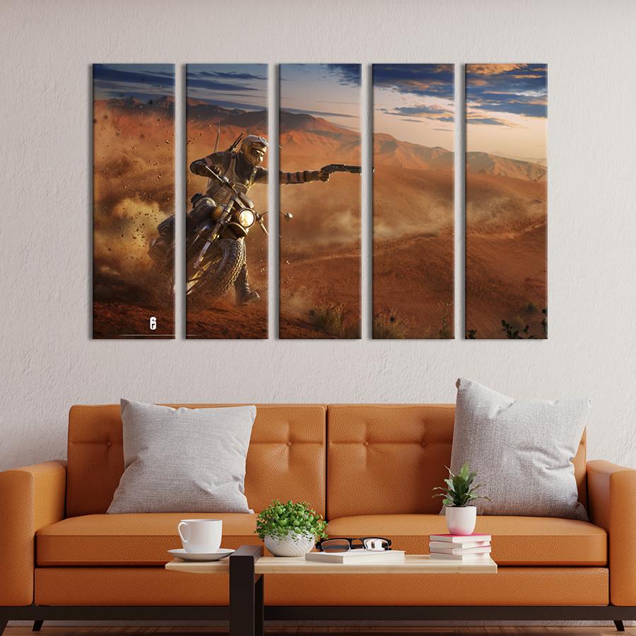 Картина на холсте Перестрелка в пустыне / Tom Clancy's Rainbow Six Осада 155x95 см (1530-51)