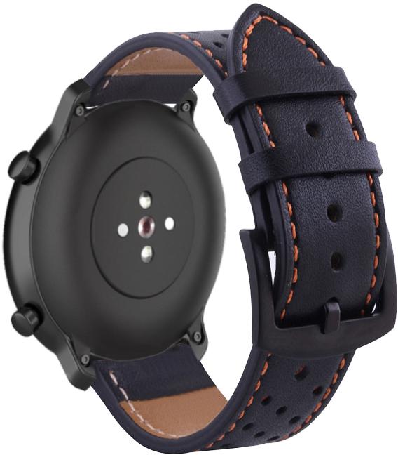 Ремешок кожаный Classico для Amazfit GTR 2 Black/Orange (16911)